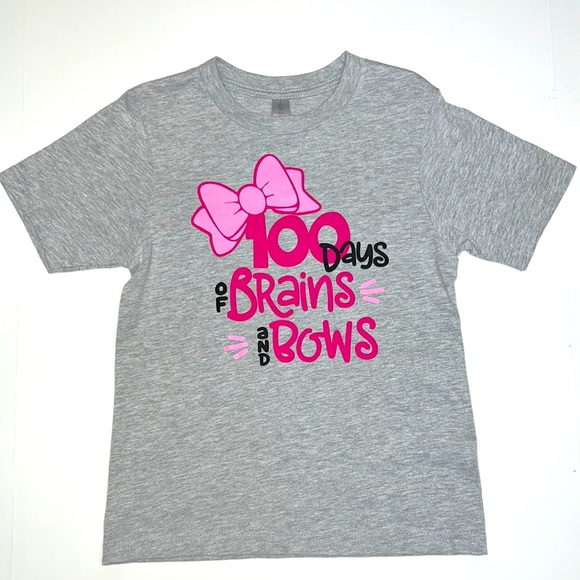 ❤️3/$25 (XS-4/5) 100th Day of School Tee 100 Days of Brains and Bows - Picture 8 of 11